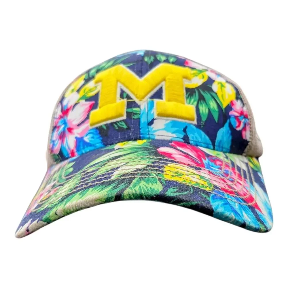 Michigan Wolverines Floral Trucker Hat Top of the World Women Allure Mesh Cap M